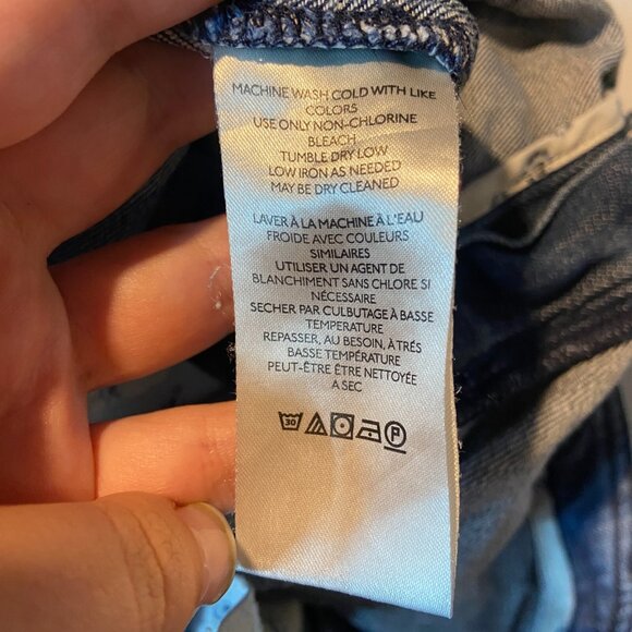 Anthropologie Pilcro Women 29 Cargo Jeans Wide Leg Medium Wash Denim Distressed - Picture 6 of 11